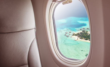 Flugzeugfenster Malediven