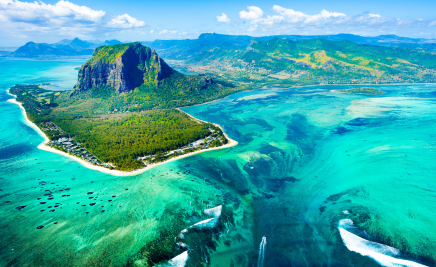 Unterwasser Wasserfall, Mauritius, Illosion